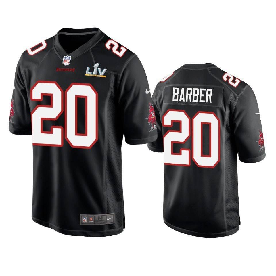 Men Tampa Bay Buccaneers 20 Ronde Barber Nike Black Super Bowl LV Game NFL Jersey